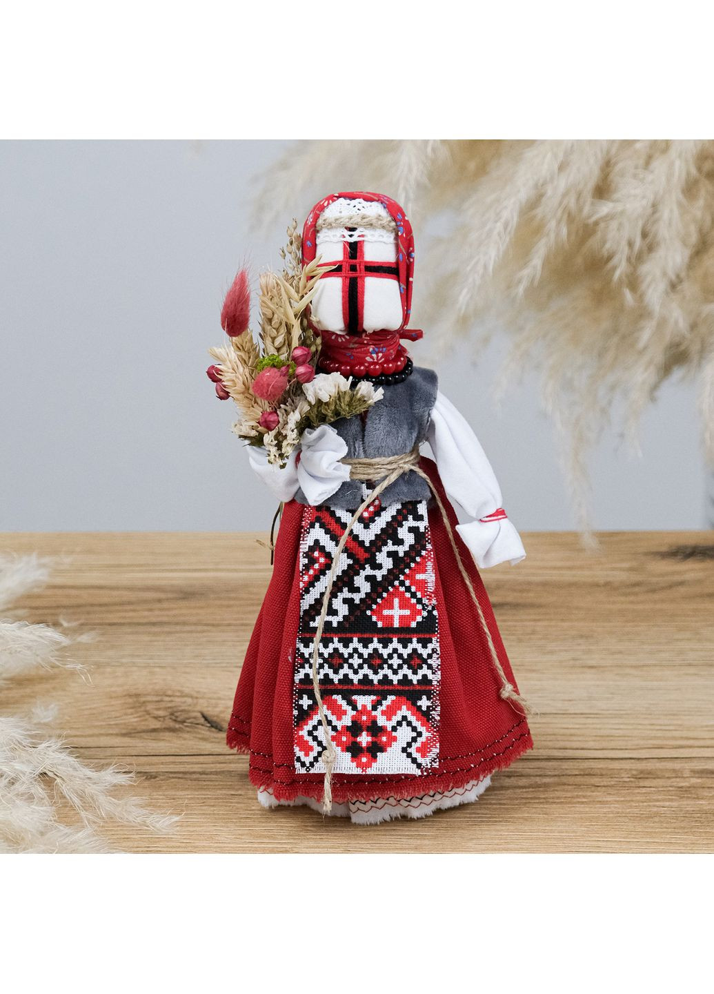 Лялька мотанка у червоній хустці 22 см (022 ХЧ-4) Гранд Презент (367182907)