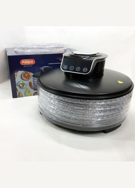 Сушарка для овочів та фруктів MG-353 9л Електросушарка для продуктів LED дисплей 245Вт Сірий Magio (297993939)