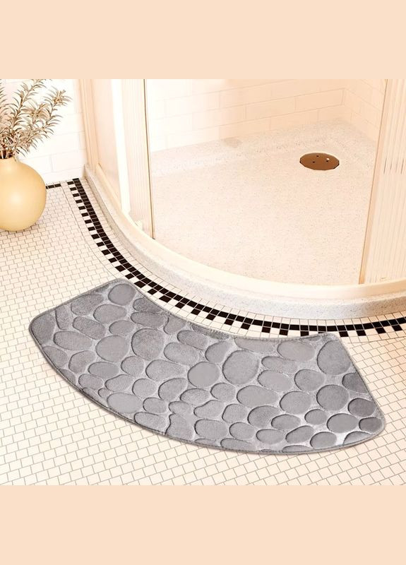 Коврик для ванной / душевой изогнутый Антискользящий "Stones" 30х100 см Влаговпитывающий (8802314) No Brand (365280673)