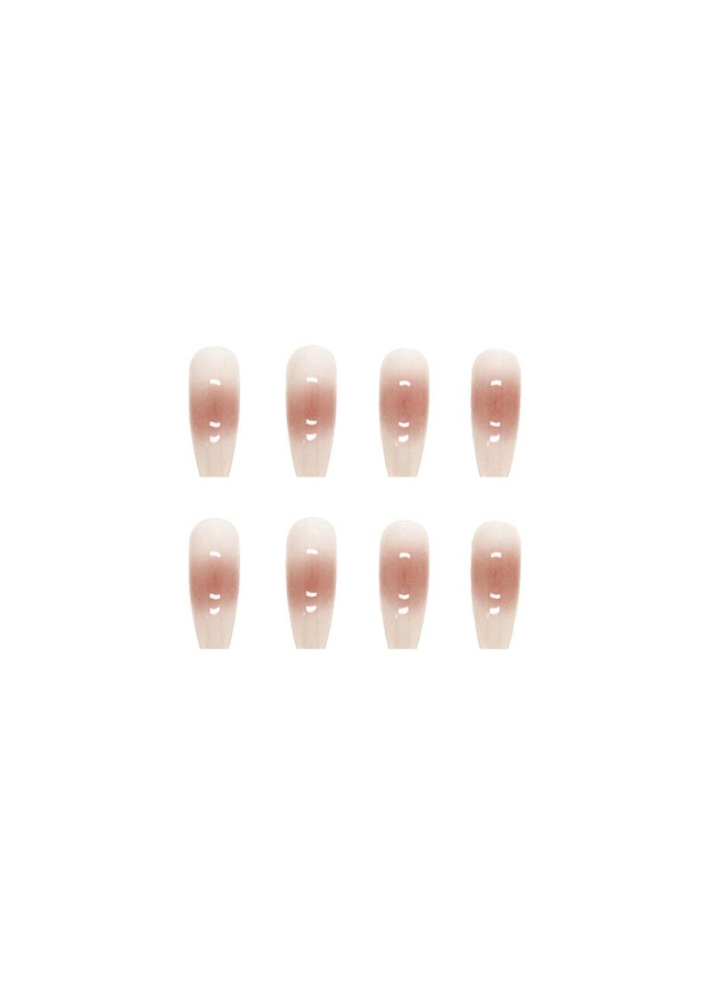 Накладні нігті з клеєм R565 Бежевий 24 шт (A9892) Nails (308863998)