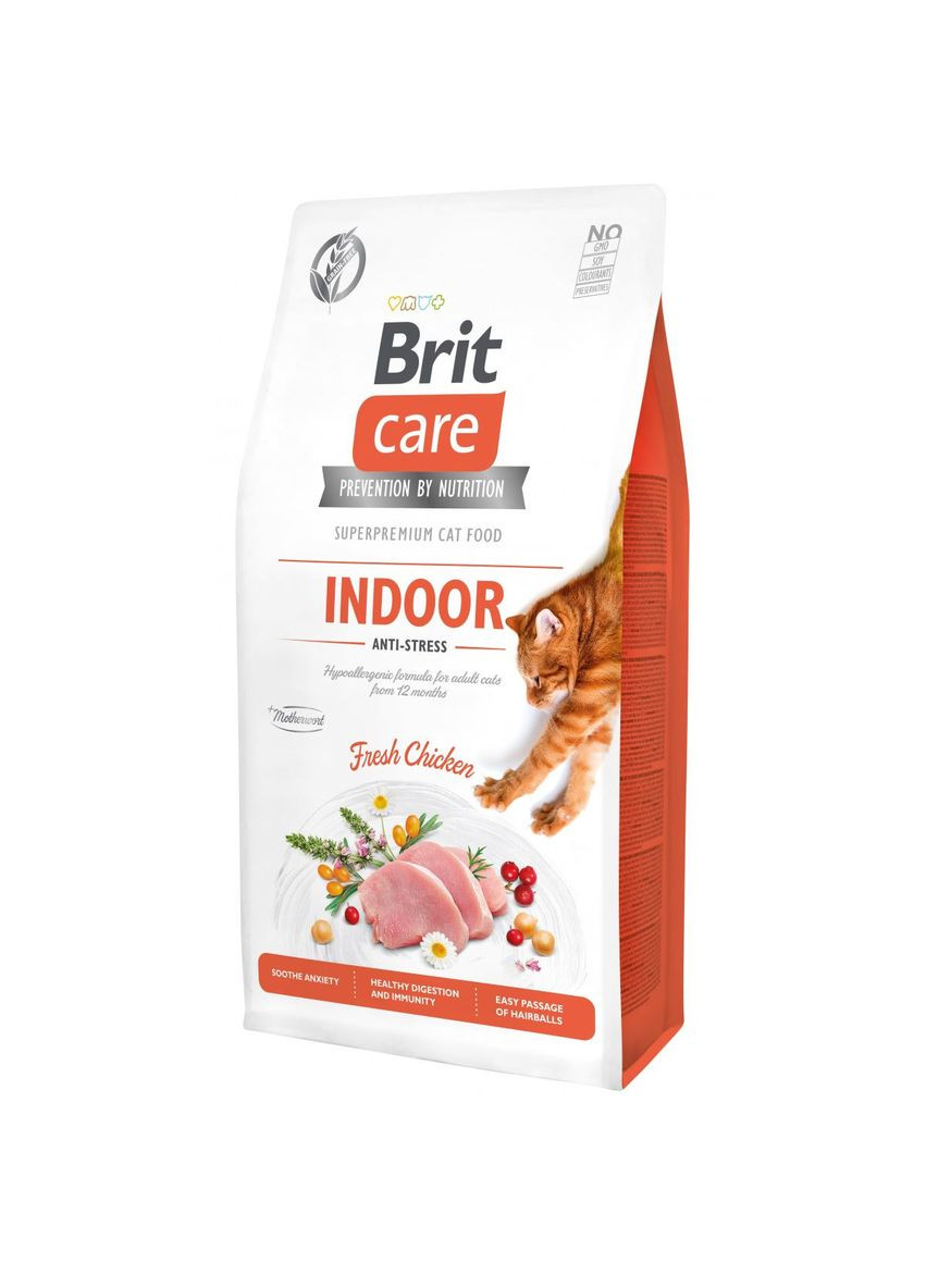 Корм для кішок живуть у приміщенні Care Indoor Antistress 7 кг, з куркою Brit (292114368)