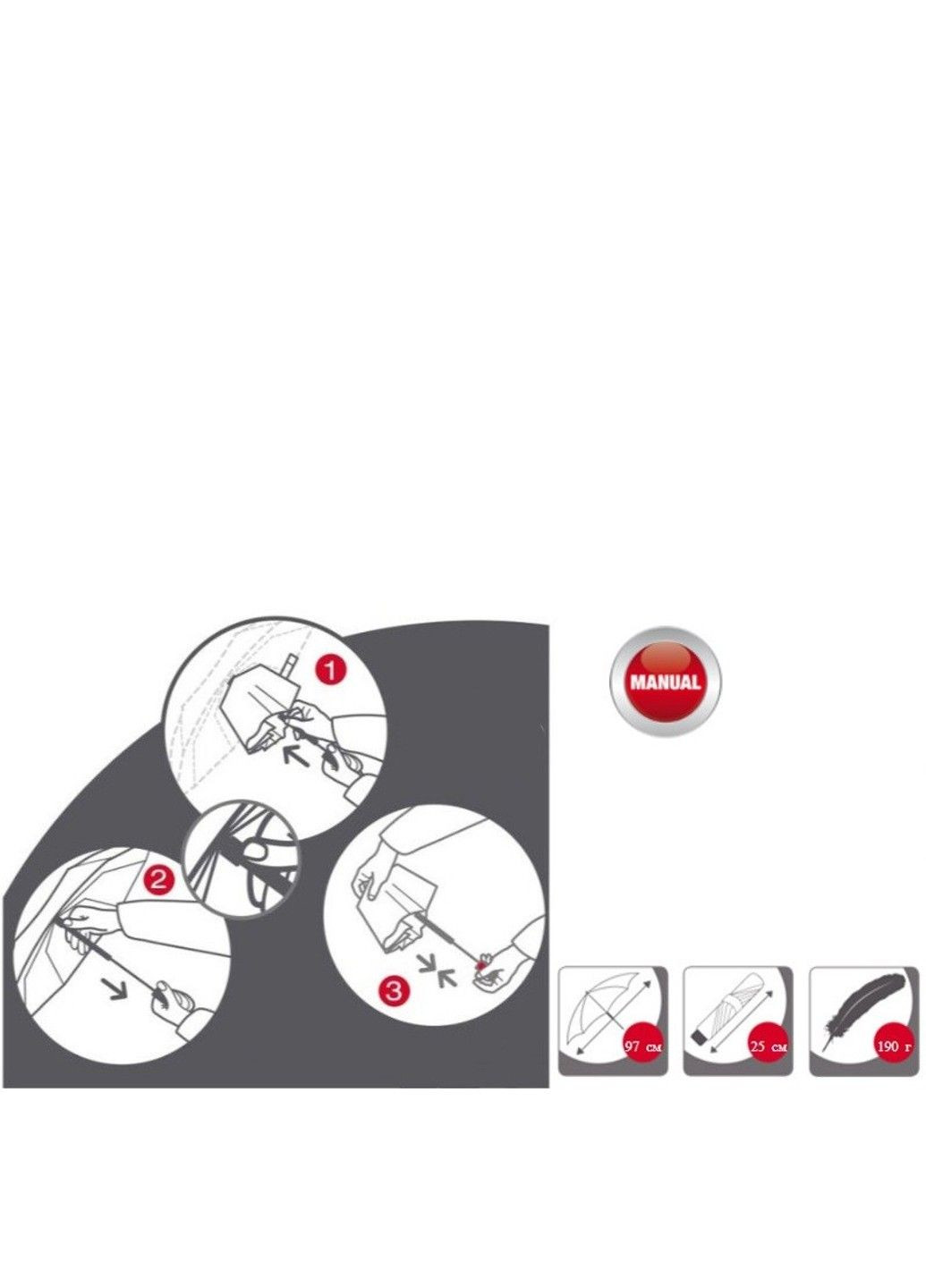 Красный зонт механический as.050 red kn95 9050 1501 Knirps средний (346390369)