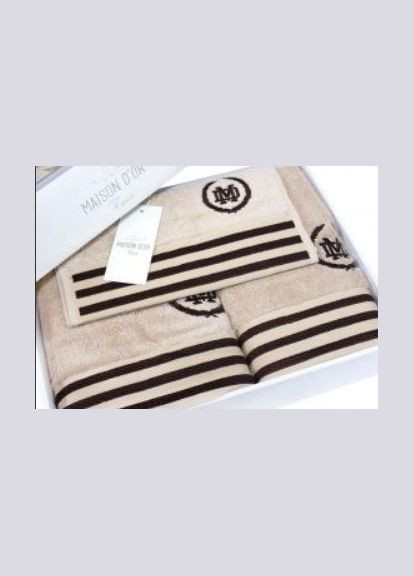 Набор полотенец Delon beige 30*50; 50*100; 70*140 Maison D'or бежевий