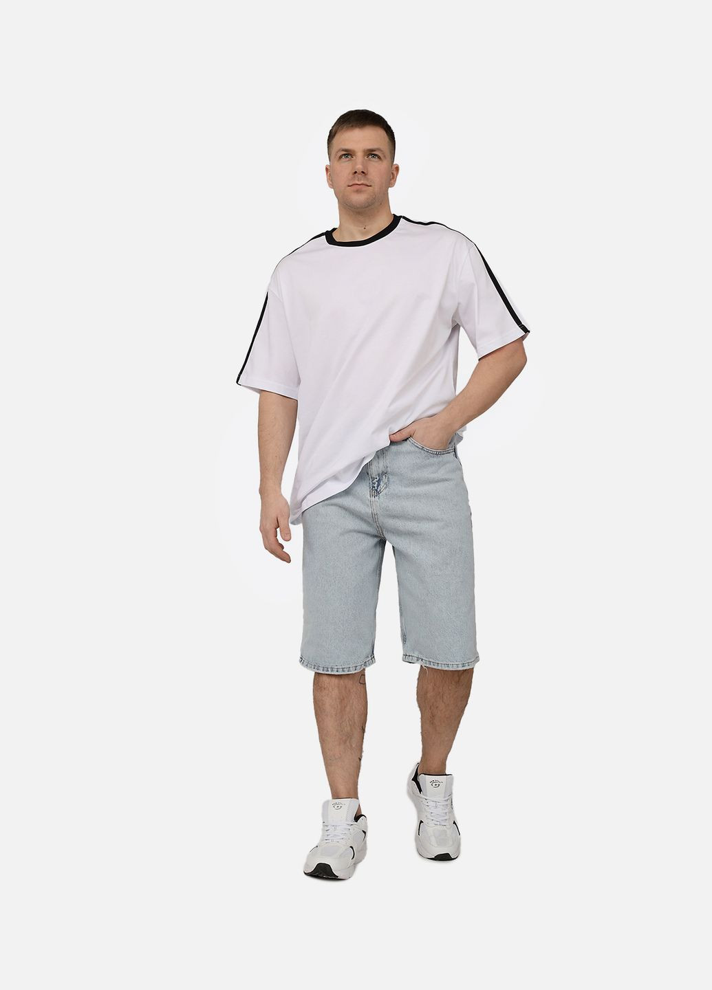 Белая футболка с коротким рукавом мужская цвет белый цб-00271699 Yuki