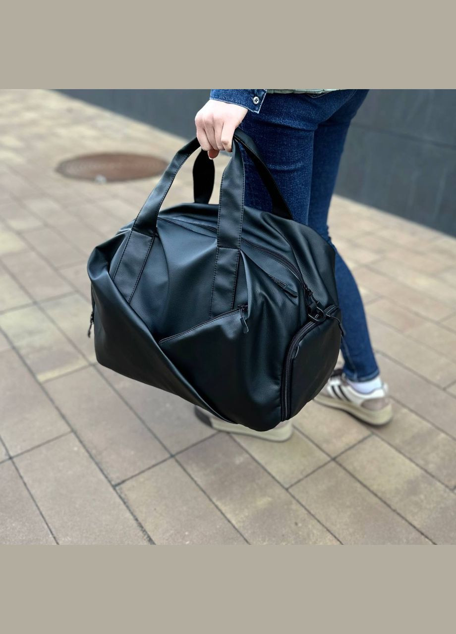 Спортивна сумка з відділенням для взуття дорожня чоловіча жіноча ROUTE black No Brand (290011634)
