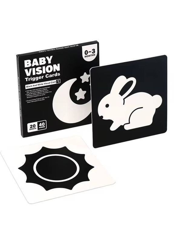 Набір контрастних карток для немовлят "Малюк та Колір" 0-6 міс. 40 шт.(80 картинок) No Brand (371796741)