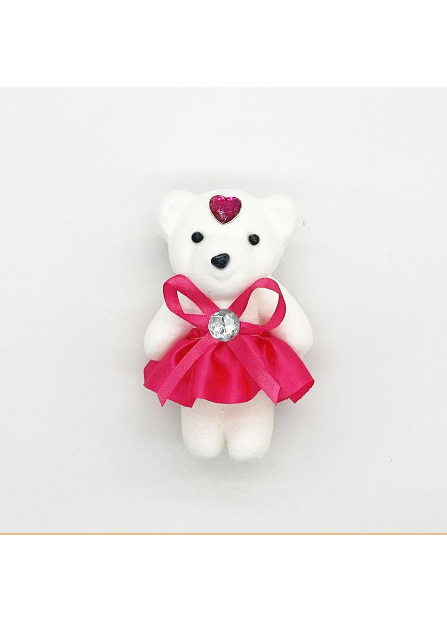 М’який ведмедик декор для букетів і подарунків 12 см малиновий No Brand (370269672)