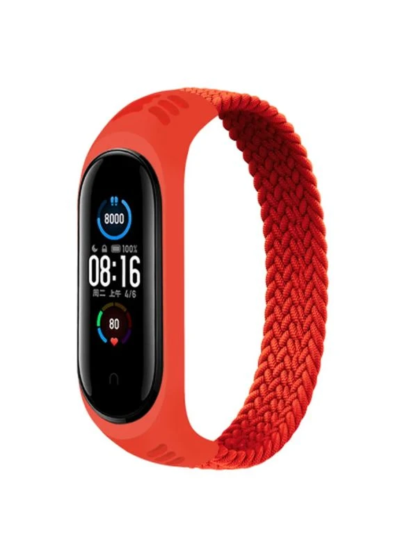 Ремешок для фитнес браслета Elastic Nylon Style для Xiaomi Mi Smart Band 5/6 (Size S) Red (706144) BeCover (399599212)
