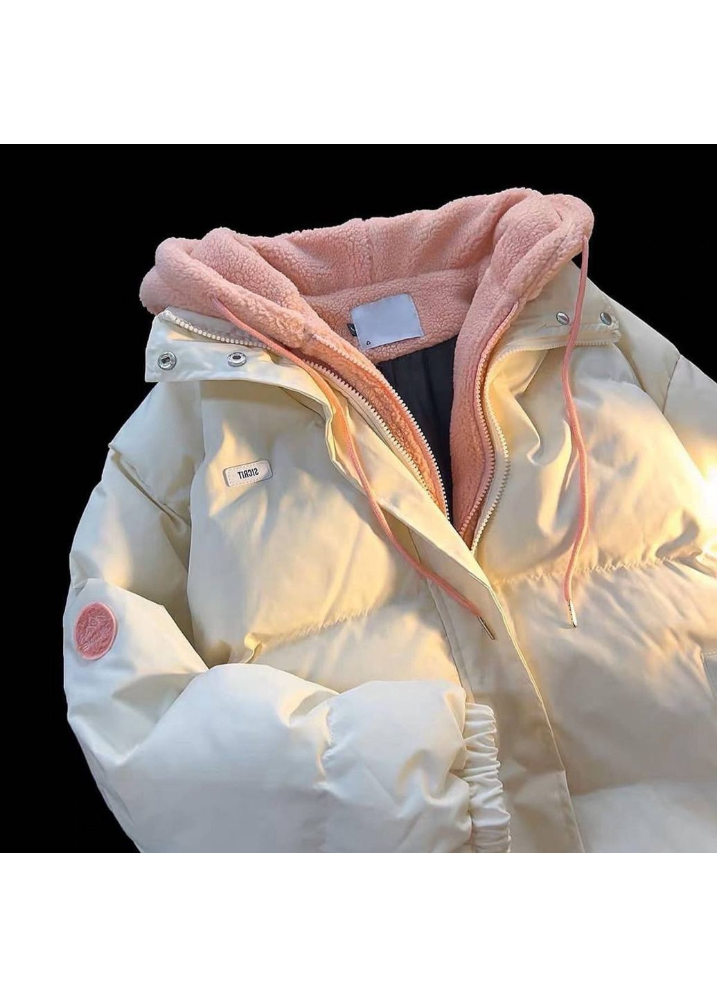 Молочная демисезонная ✨ лимитированный пуховик со вшитым капюшоном — замеры в описании 🧸❄️ куртка-пальто DK/DL Мода без кордонів