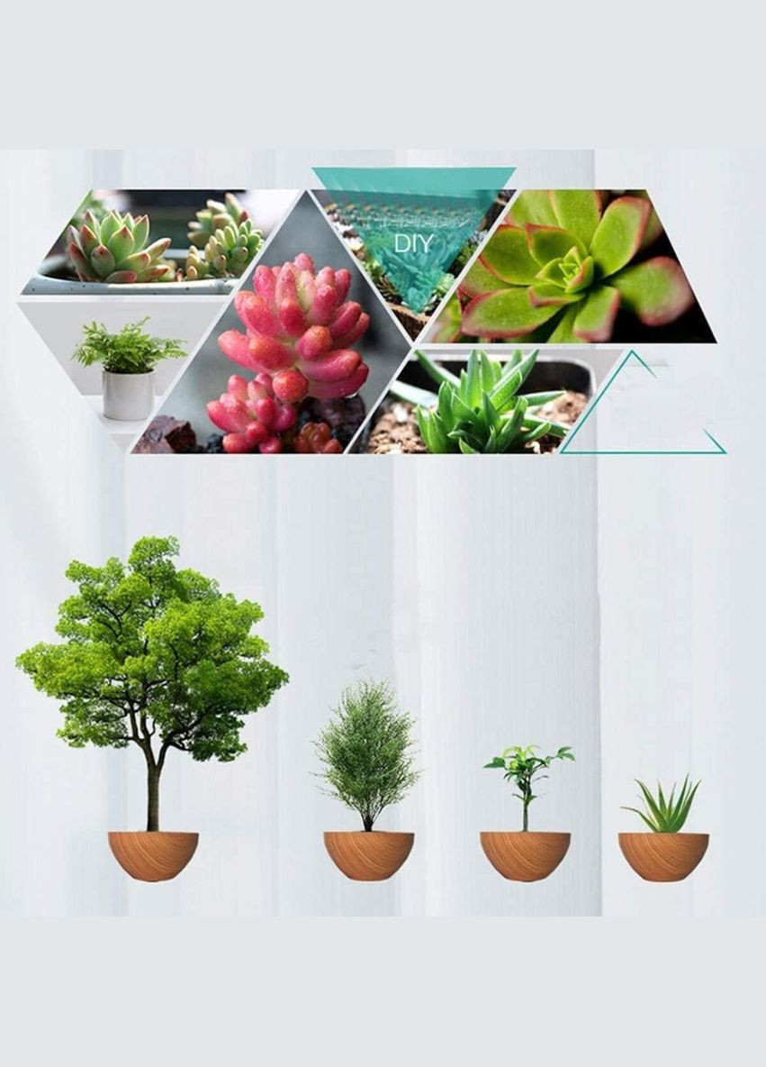 Магнітний левітаційний горщик для рослин HCNT Magnetic Levitating Pot Wood Grain No Brand M10-PS (345105639)