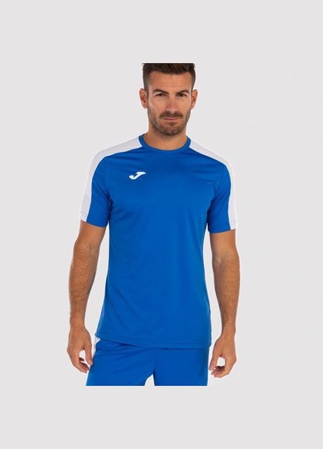 Синяя футболка футбольная academy сине-белая 101656.702 с коротким рукавом Joma Модель