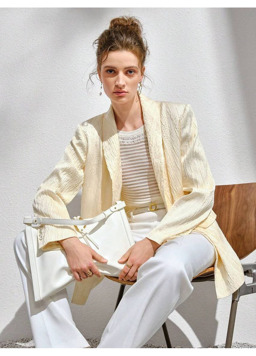 Кремовый женский блейзер свободного кроя SHEIN - демисезонный