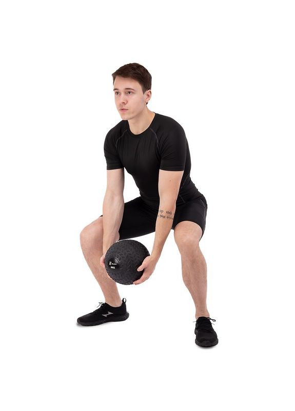 Слембол м'яч набивний для кросфіту і фітнесу Slam Ball Чорний (вес 6 кг) FI-7474-6 Zelart (367617562)