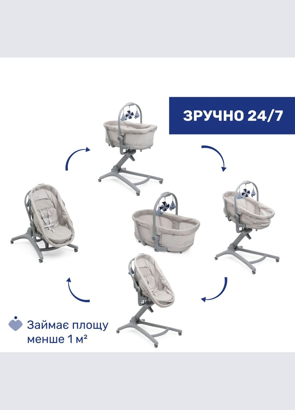 Ліжечко-стільчик 5 в 1 Baby Hug Pro Chicco (365868102)