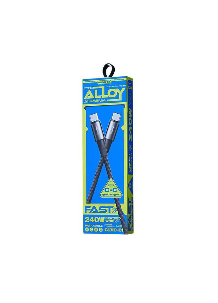 Кабель зарядки Type-C to Type-C 240W C17 Velocity 5A 1.2m шнур швидка зарядка QC Data cable Black 240 вт Remax (369137052)