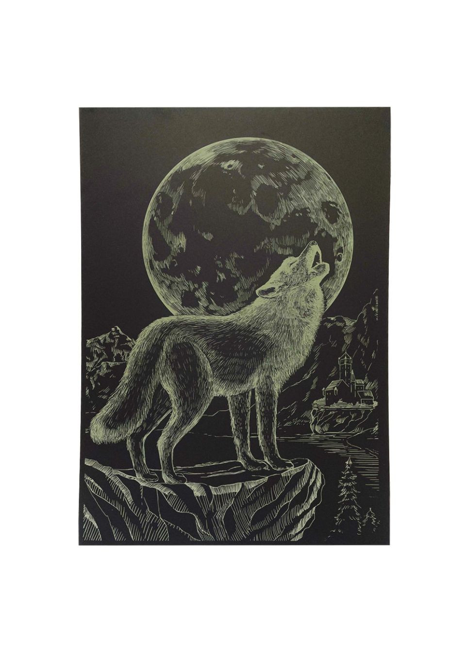 Гравюра А4 "Волк" ГрА4-9з эконом вариант в пакете 29,7х21 см No Brand (317771312)