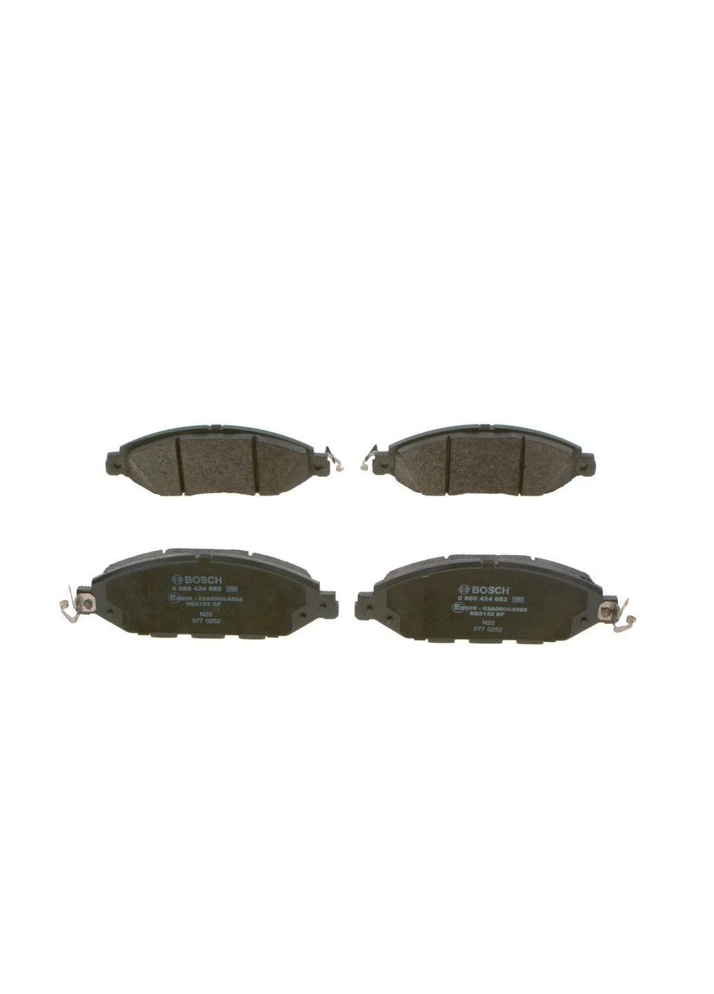 Комплект гальмівних колодок передні 986424682 INFINITI JX, QX60 NISSAN MURANO III, PATHFINDER IV 2.5H/3.5 08.11- Bosch (382717895)