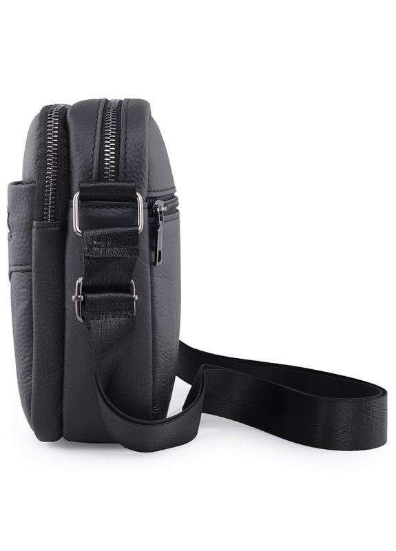 Мужская кожаная барсетка маленькая Qvant 14331 - Черная Tiding Барсетка (366889796)