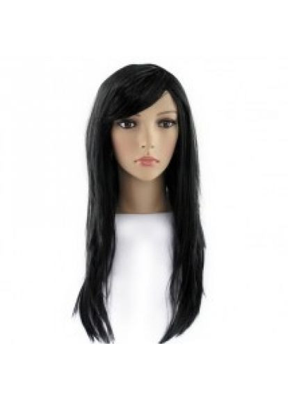 Перука Рівне чорне штучне волосся для карнавалу вечірки свята Новий рік ProDobro (365440966)
