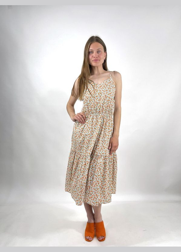 Комбінована святковий, повсякденний, кежуал сукня сарафан My Star з квітковим принтом