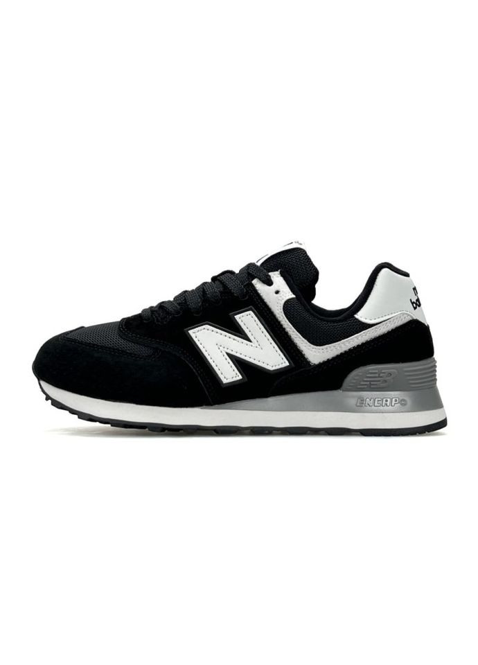 Кроссовки Black White No Brand 574 чёрно-белые (383788827)