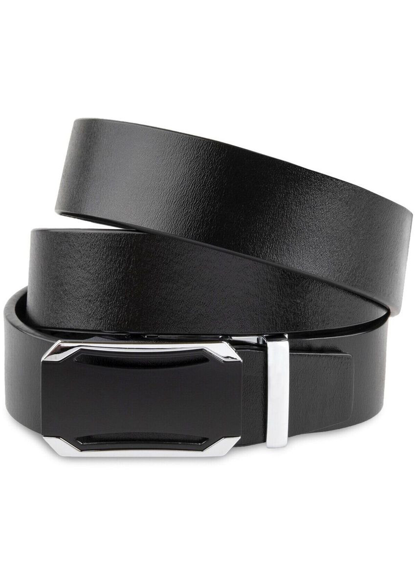 Ремень мужской с черной вставкой на пряжке 20255 Черный Vintage (337353107)