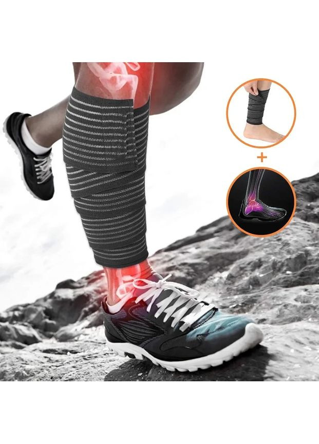 Еластична пов'язка для коліна унісекс 70 см Чорна AOLIKES (349744696)