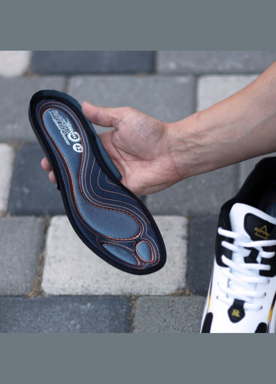 Черно-белые демисезонные кроссовки мужские leather b|w Royyna