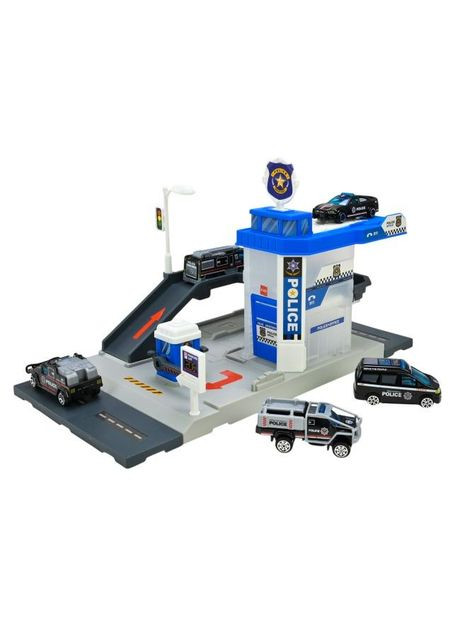 Игровой паркинг Полицейский участок 24 элемента, 2 авто, вертолет, горка, гараж АВТОПРОМ (362695670)