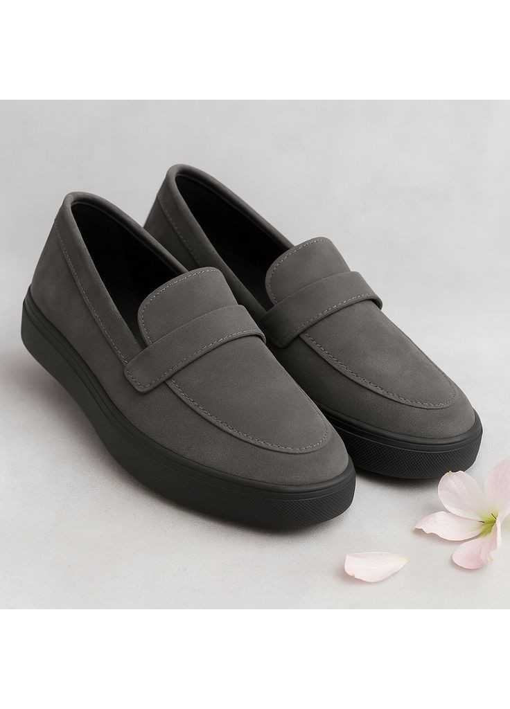 Kindzer Жіночі лофери Lux 1006 демісезонні сірі замшеві лофери сірий з натуральна замша, — демісезон (356103795)