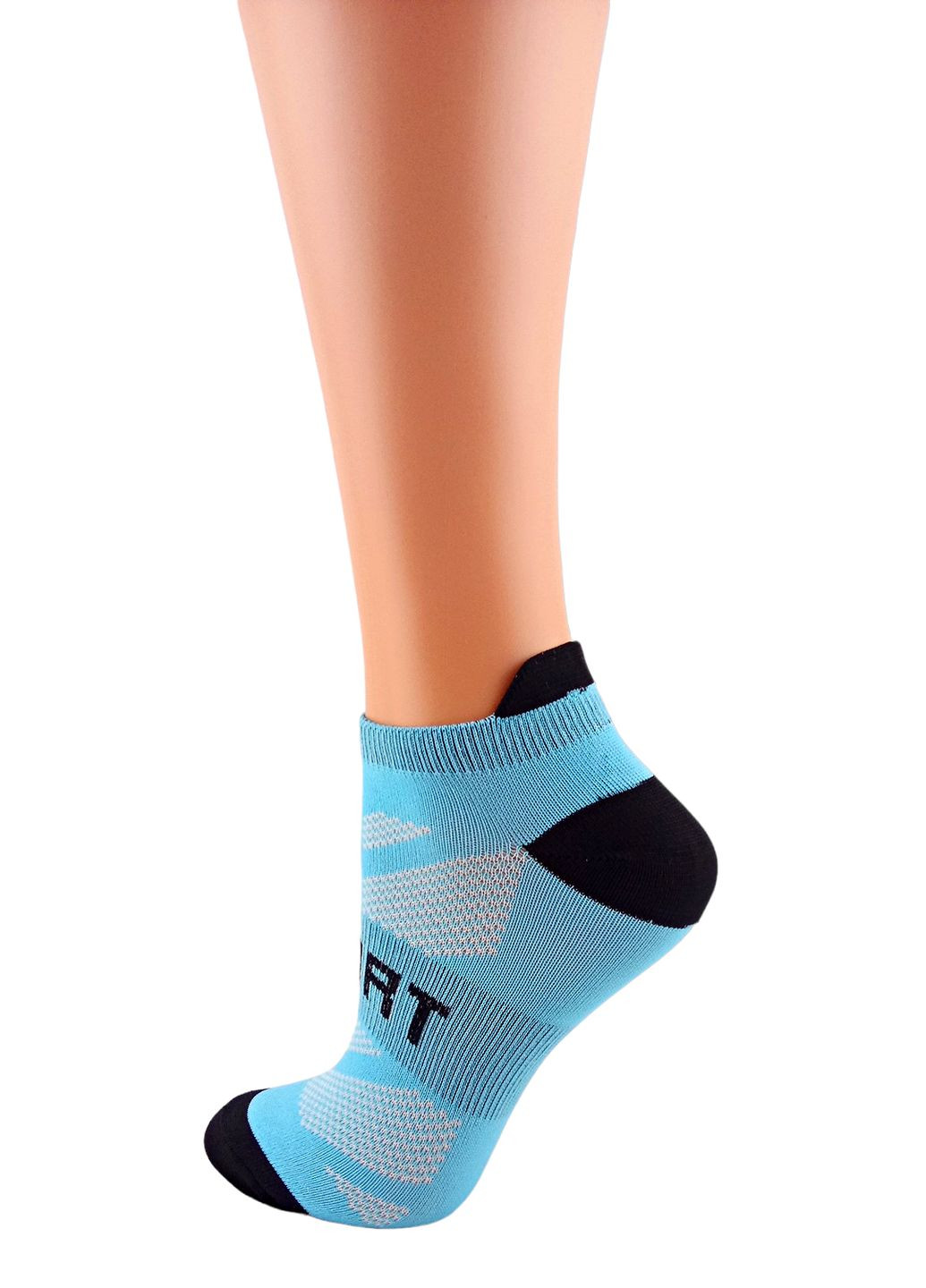 Голубые носки спортивные женские короткие tm ST LINE надписи (323164095)