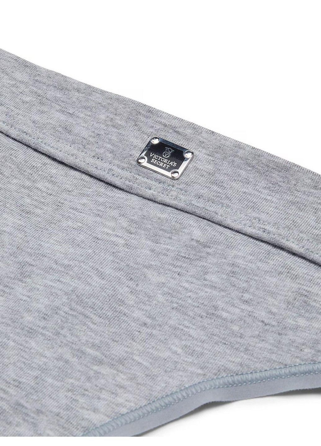 Трусики-стрінги жіночі бавовняні з лого Logo Cotton Thong Panty сірі Victoria's Secret (330829450)