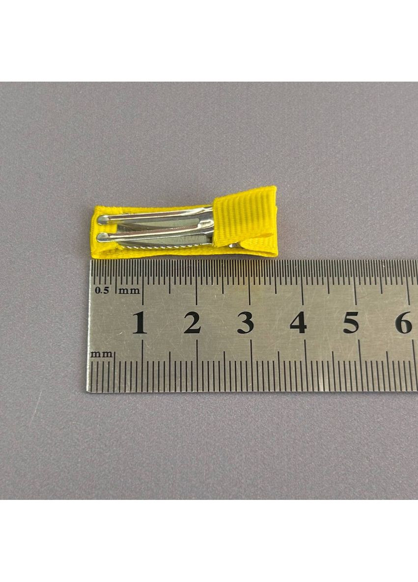 (10 шт) Заколка-основа уточка з репсовою стрічкою 3,5 см - жовтий Plus-plus (352752229)