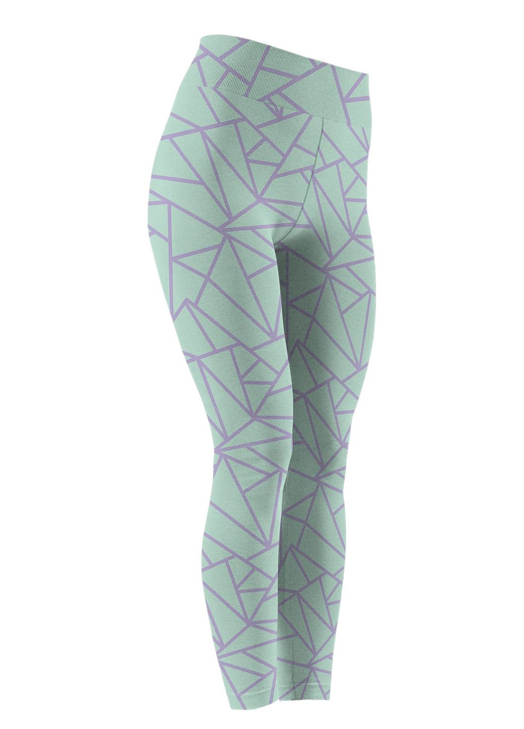 Лосини з принтом "Геометрія" м'ята/фіолет (біфлекс) 4PROFI (316475839)