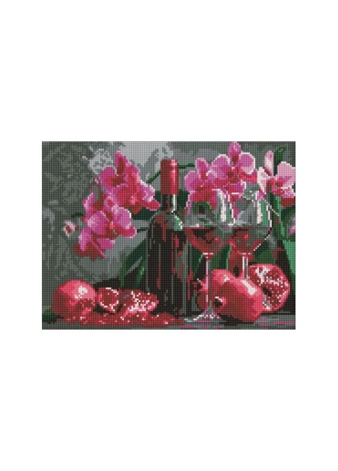 Алмазна мозаїка Вино та орхідеї, (30х40 см) Ідейка (400788885)
