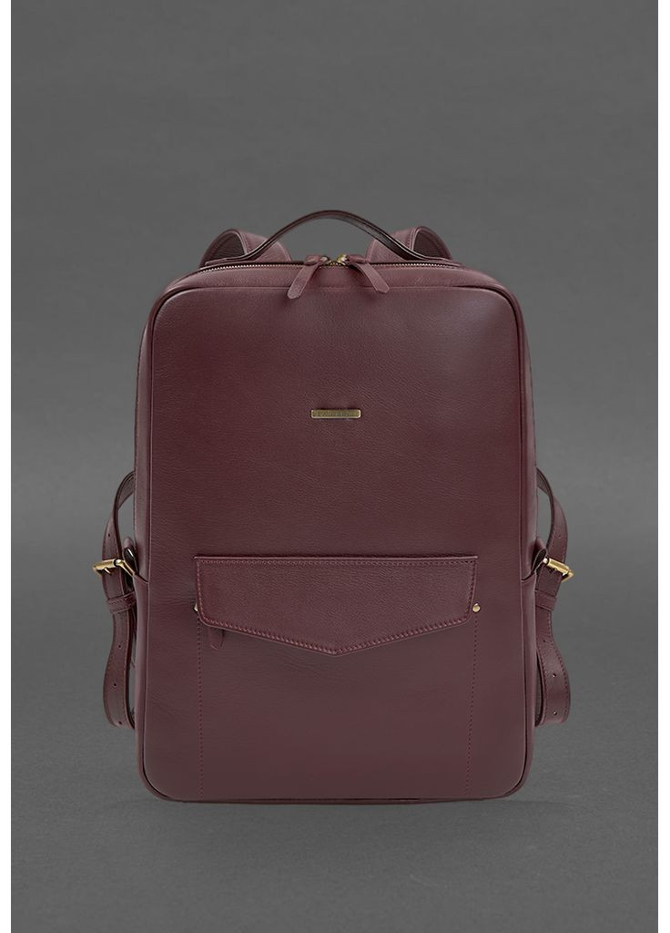 Шкіряний міський рюкзак на блискавці Cooper maxi бордовий BlankNote (348359124)