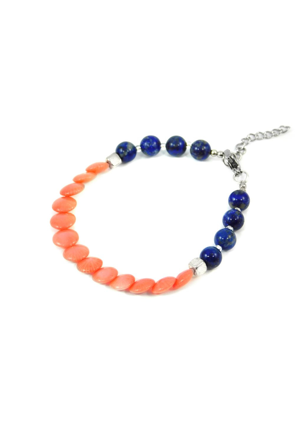 Браслет "Принцеса Діана" Лазурит, Корал 20 Fursa fashion (322315920)