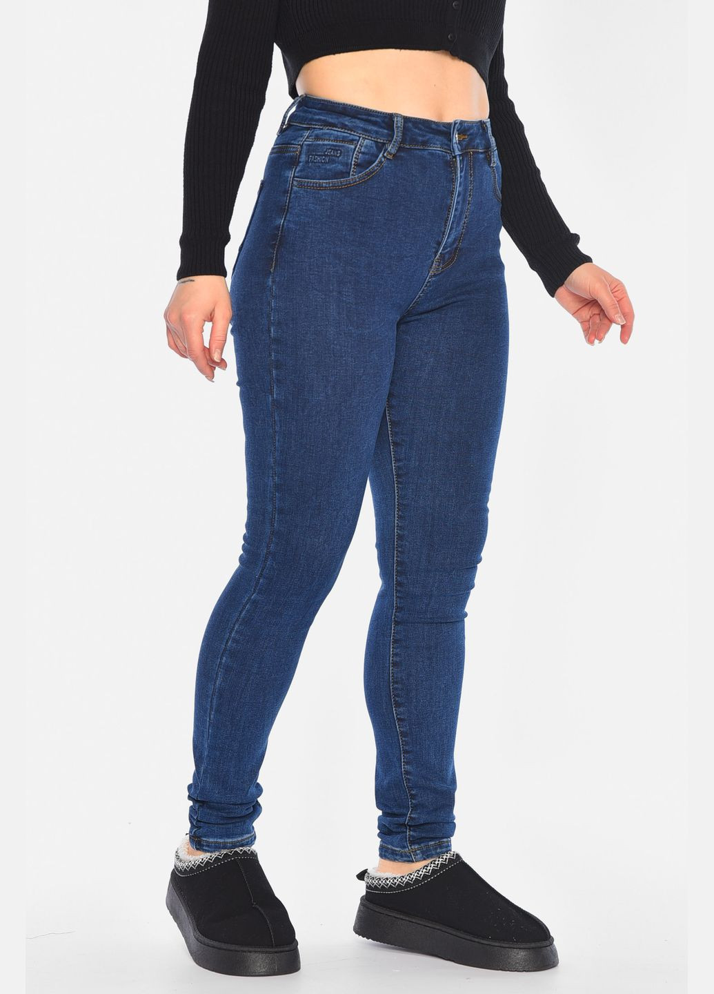 Джинси жіночі утеплені синього кольору Let's Shop - (315040445)