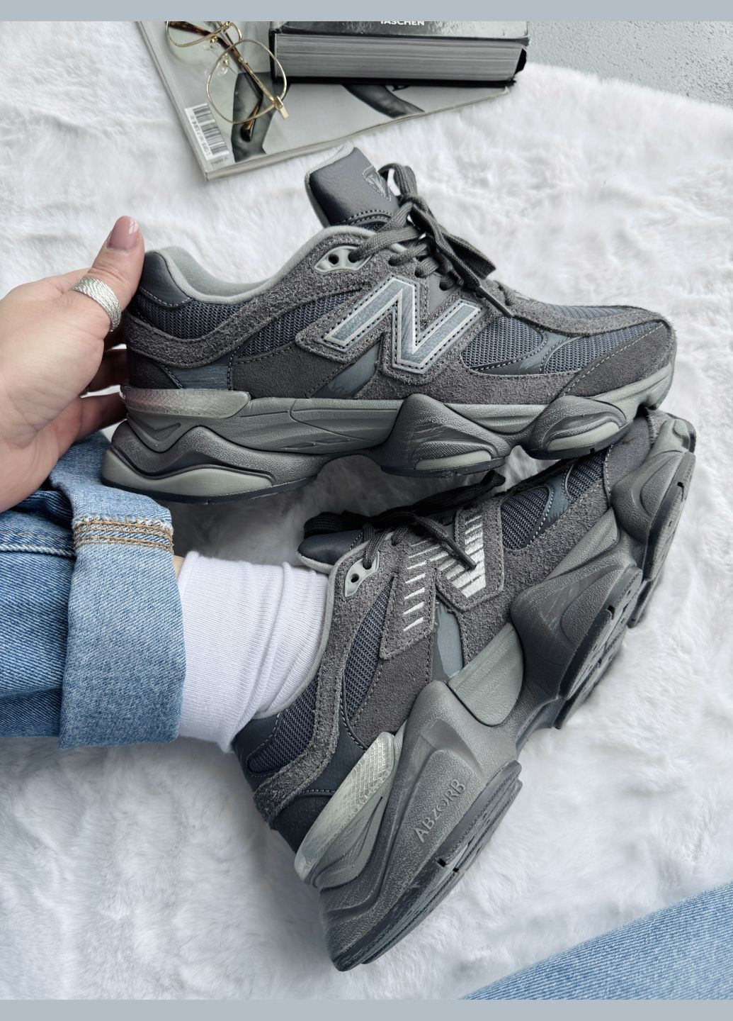 Кроссовки женские и мужские New Balance 9060 casterlock grey | Нью Беланс 9060 серые No Brand серые демисезоны (341089786)