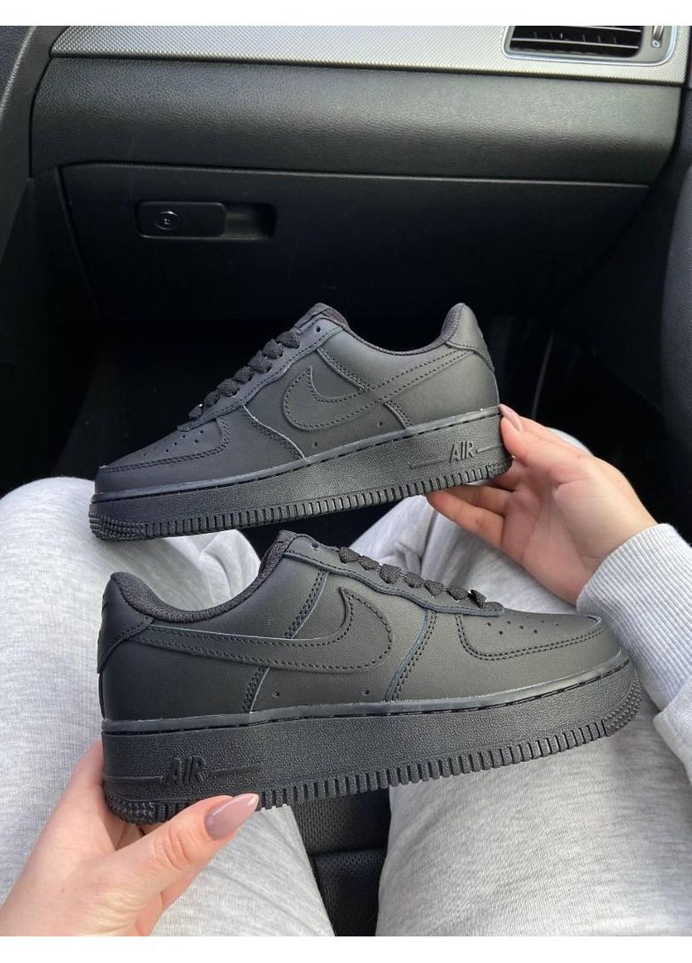 Чорні Осінні кросівки чоловічі nike air force 1 classic black найк аір форс 1 преміум No Brand
