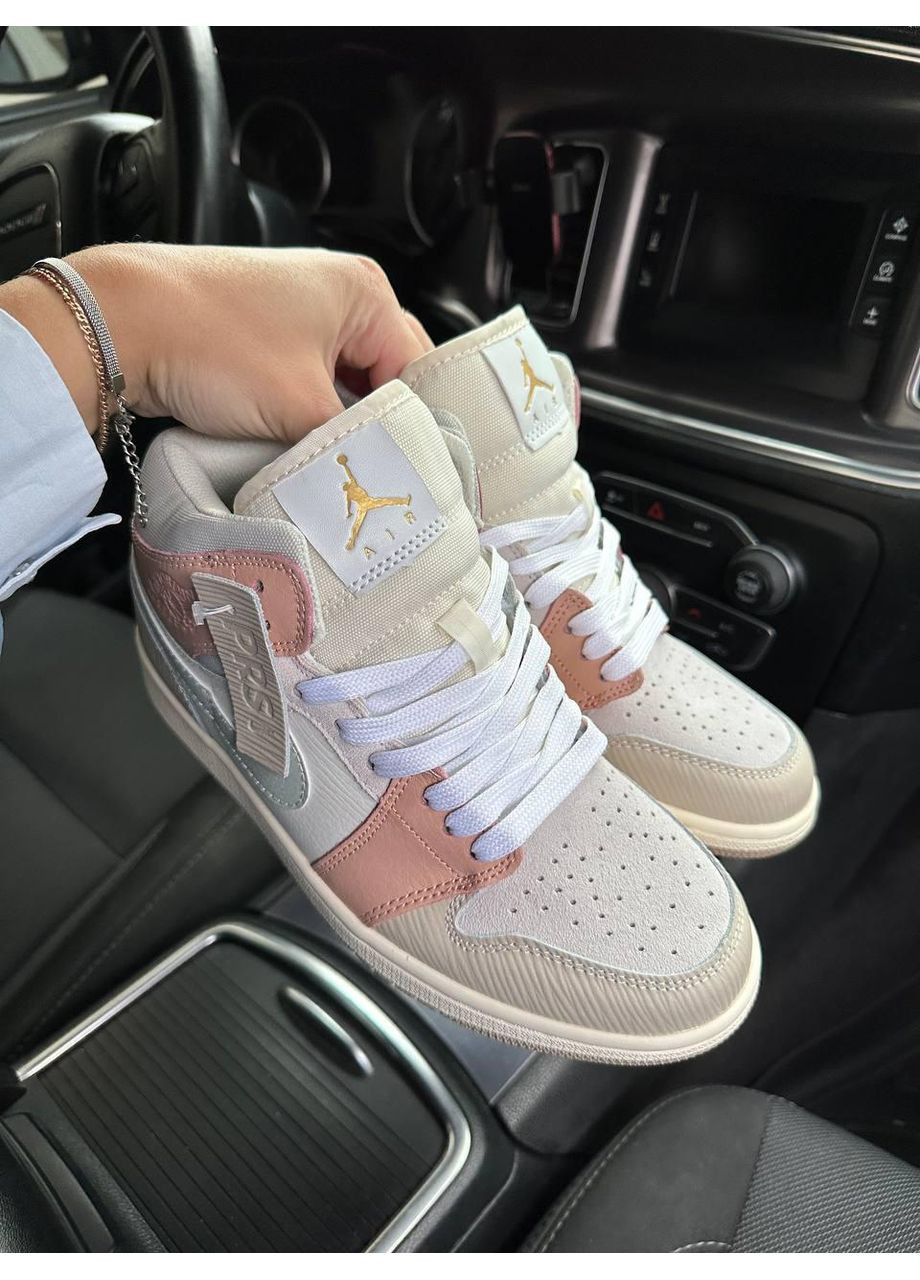 Рожеві Осінні кросівки чоловічі nike air jordan 1 high pink milan найк аір джордан No Brand