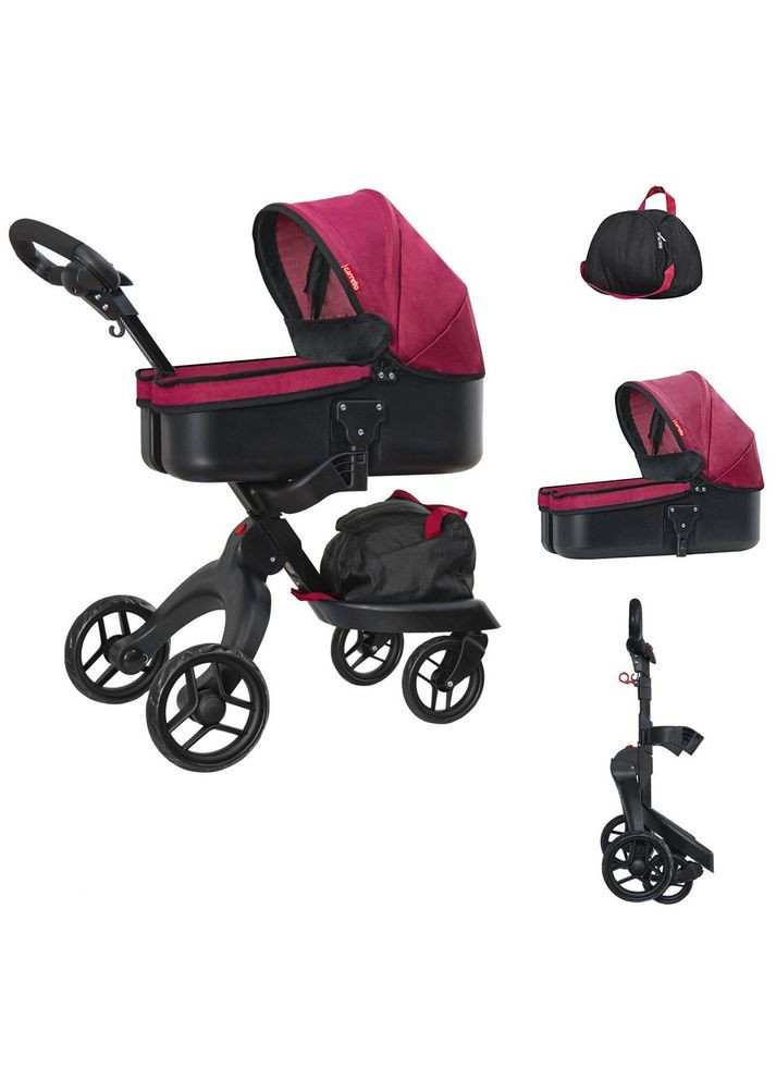 Коляска для кукол GLORIA 9631A Deep Red складная + сумка CARRELLO (329444215)