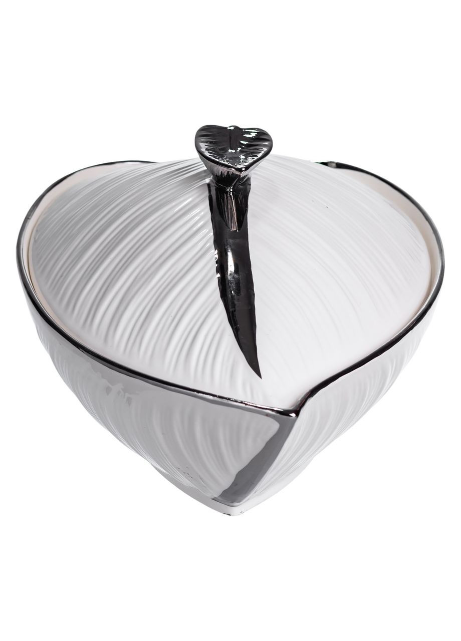 Супниця 800 (мл) порцелянова 32×21×16 (см) з кришкою Білий з сріблом XL-4054AS Yiwu (371161216)