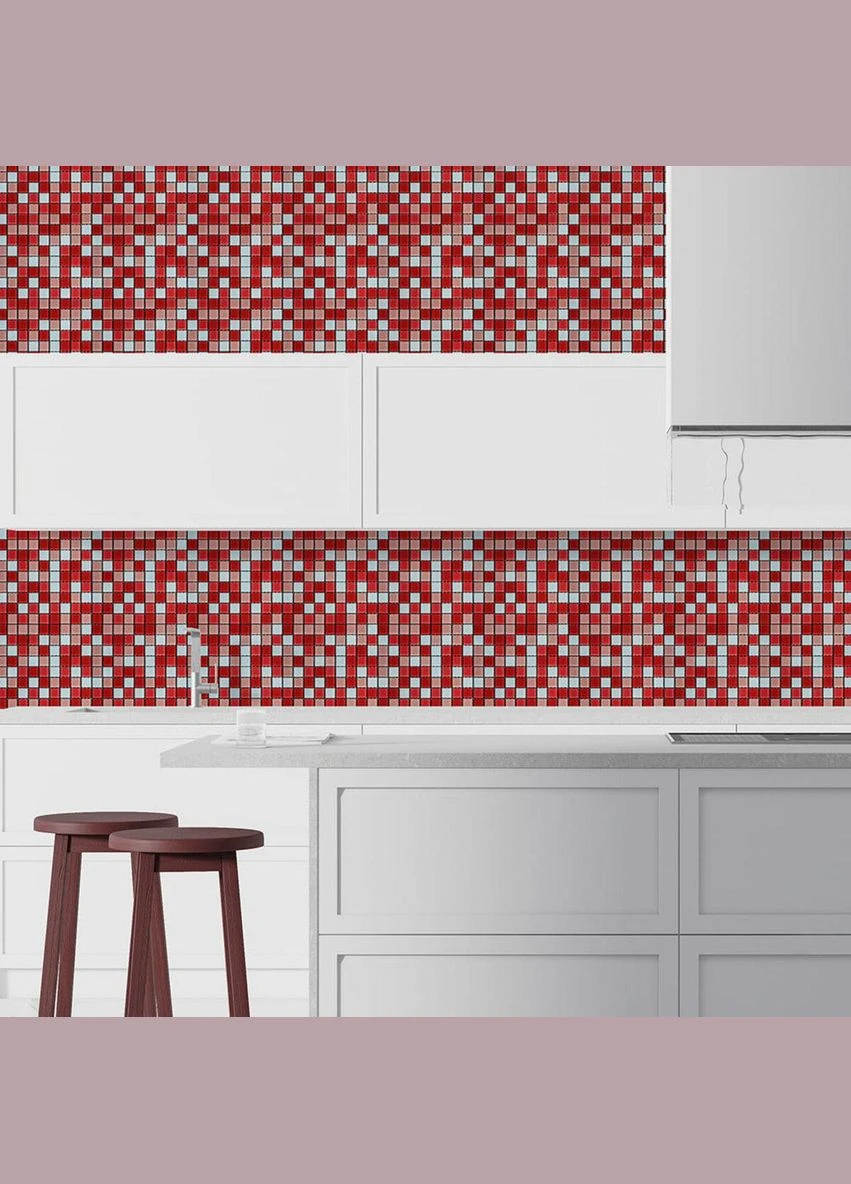 Мозаїка з декоративного скла 298х298х4,5мм Червона SW-00002367 Sticker Wall (323136693)