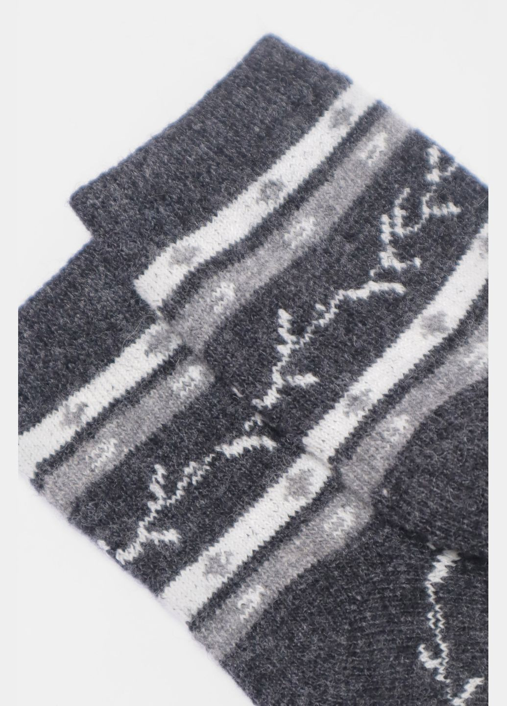 Носки детские теплые темно-серого цвета с принтом Let's Shop (305296672)