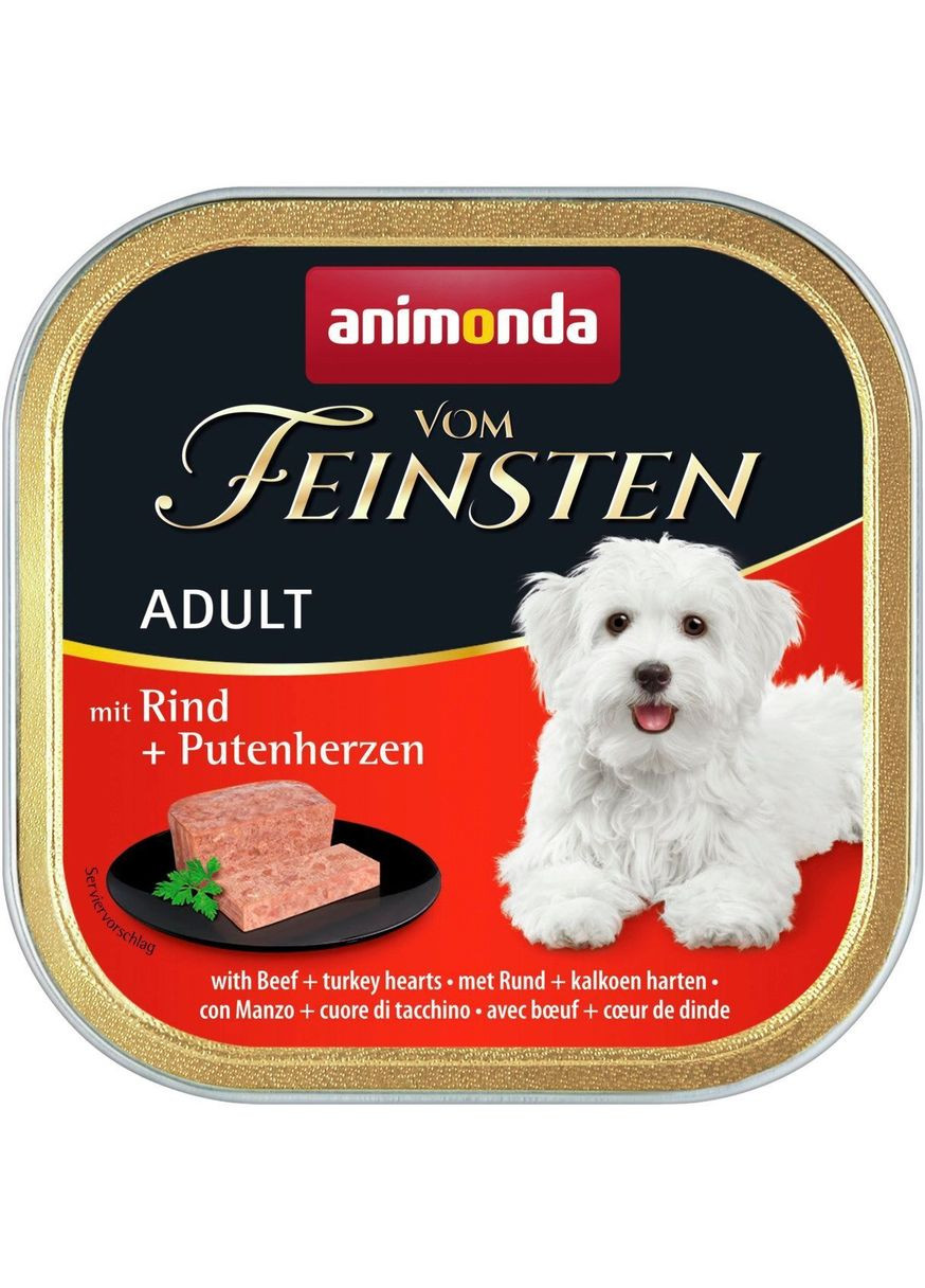 Консервы для собак Vom Feinsten Adult with Beef + Turkey hearts 150 г (4017721826129) Animonda (364786242)