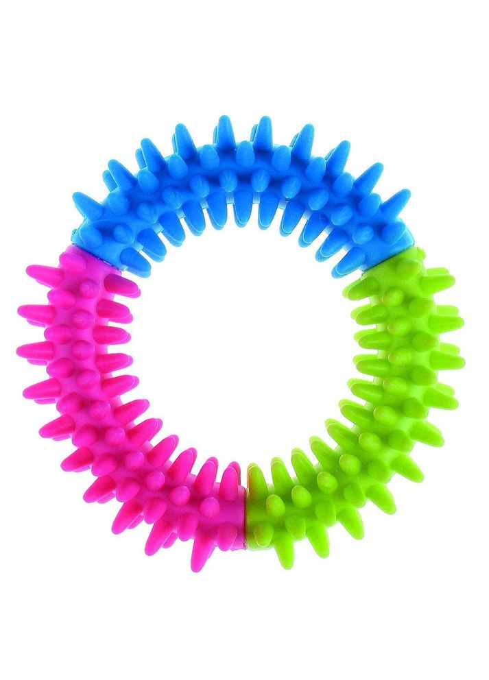 Іграшка для собак Dental Gum кільце з шипами гумове різнокольорове, 1011 см 484.36 TATRAPET (280916440)
