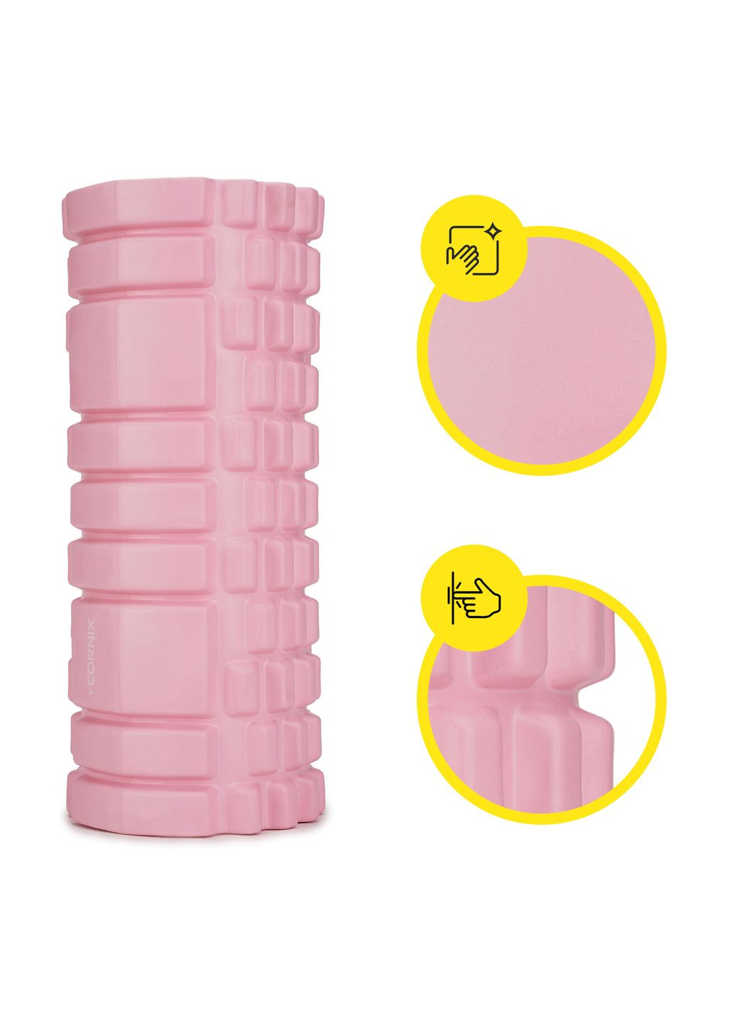 Массажный ролик EVA 33 x 14 см (валик, роллер) XR-0036 Light Pink Cornix (317629398)