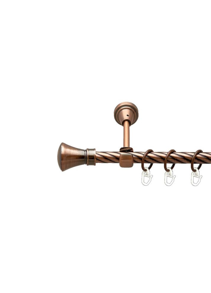 Карниз Люксор металевий однорядний відкритий скручена труба Мідь 16 мм 160 см (00-00025180) ORVIT (300847121)