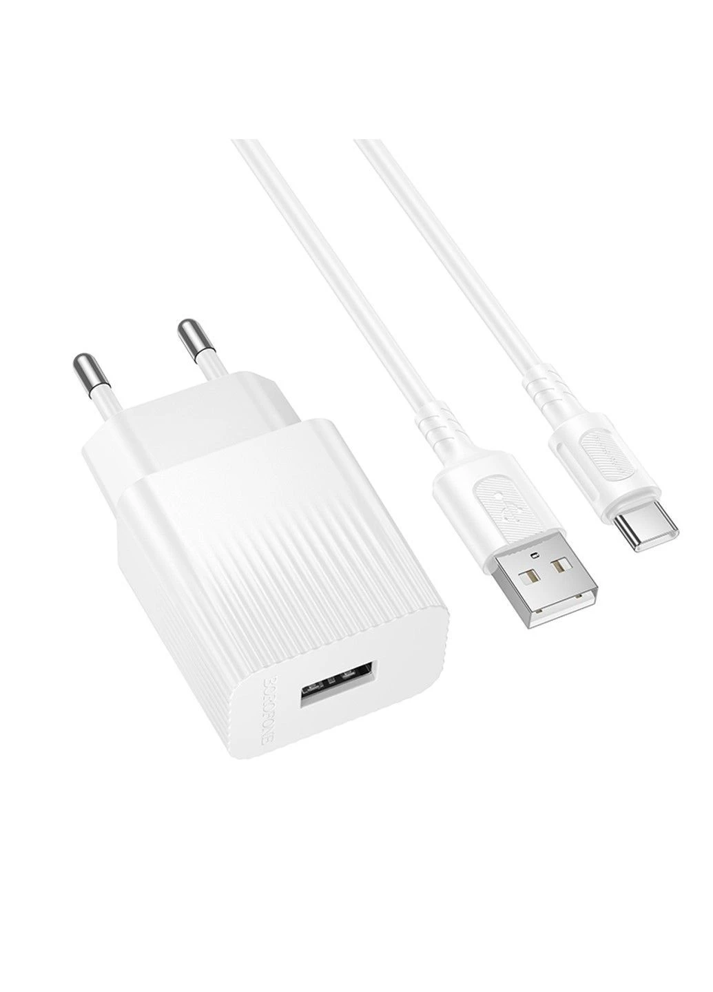 Мережевий зарядний пристрій з кабелем BAS71A Source single-port charger set (Type-C) White Borofone (385616616)